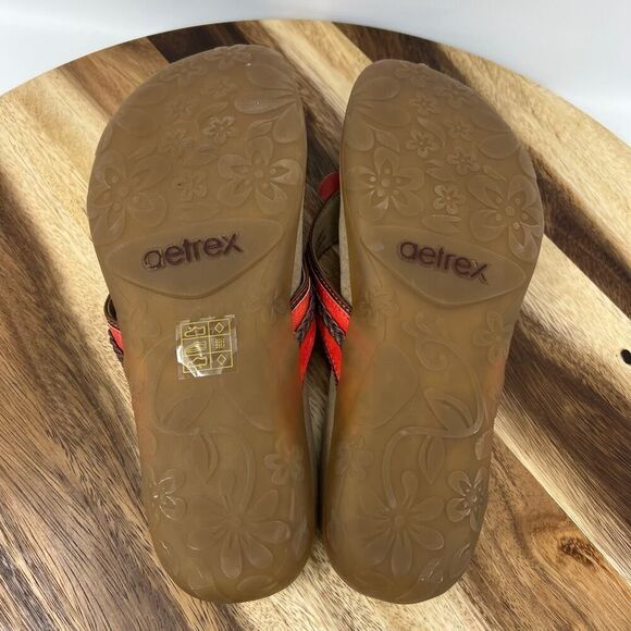Aetrex Women’s Size 9 Selena Coral Flower Flip Flop Thong SE308W - Picture 8 of 10